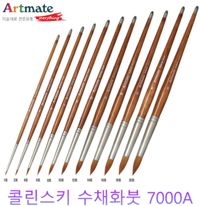 아트메이트 전문가용 콜린스키 수채화붓, 4호, 1개