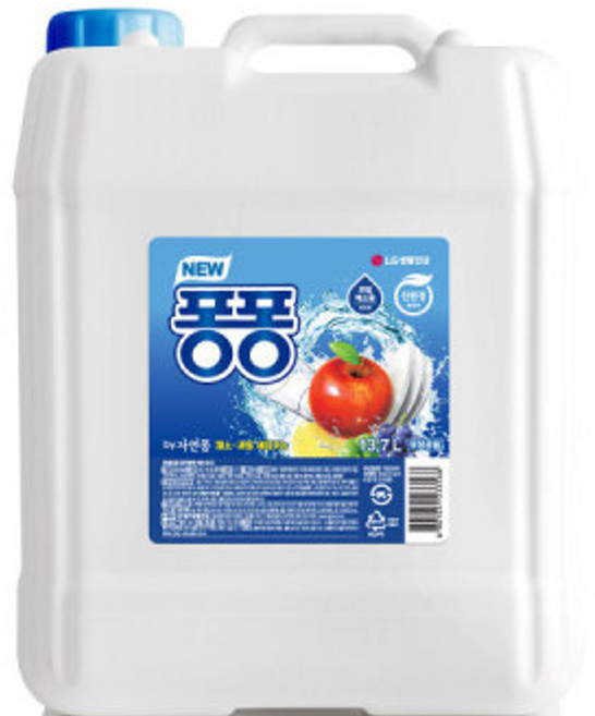 퐁퐁 주방세제 대용량 13.7L 업소용 사과향 세정제, 1개