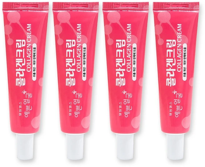 웰빙헬스 예쁜얼굴 콜라겐 크림, 4개, 25ml - 쿠팡