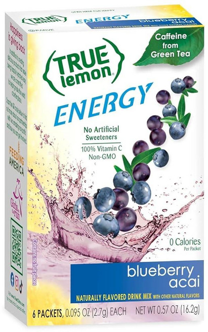 True Lemon Energy 블루베리 아사이 6개입, 355ml