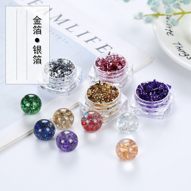 DREAMLIFE 碎金箔 美甲飾品 滴膠 UV膠 水晶膠 超薄材料, 1個, 06K金