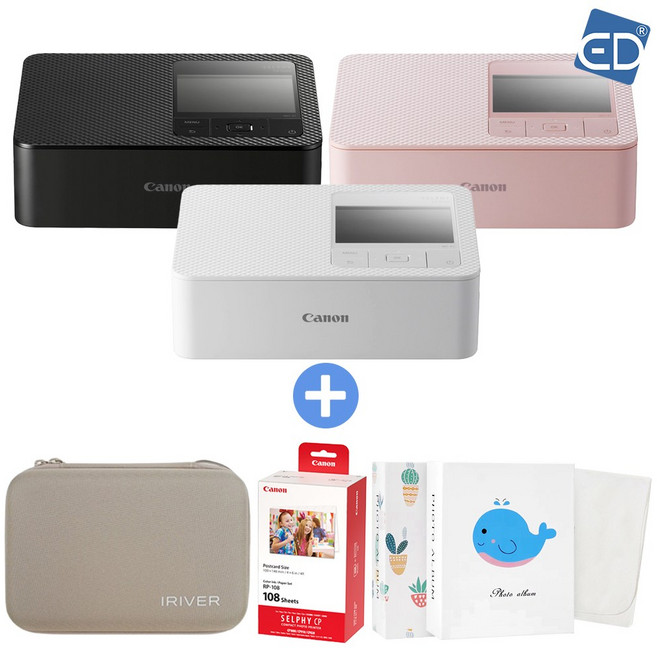 캐논 포토프린터 셀피 CP1500+아이리버 가방+인화지108매+포토앨범+포켓융 /ED, 화이트