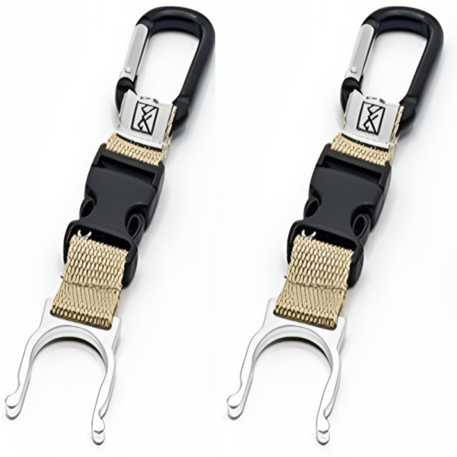 네지쿠 등산 휴대용 물병고리 생수 홀더 스트랩 2개, 베이지