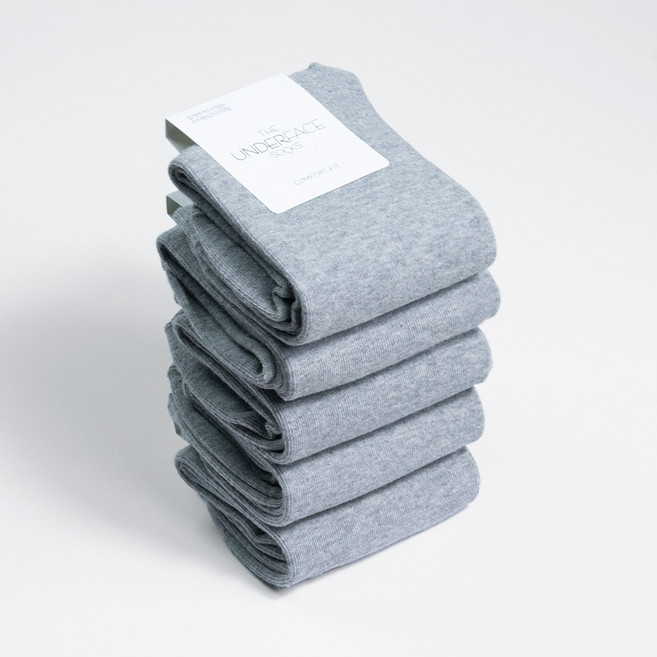 한달특가 언더페이스 남녀공용 벗겨지지않는 짱짱한 프리미엄 국산 무지 밴딩 양말 단색 구성 5족 세트 [20 색상]