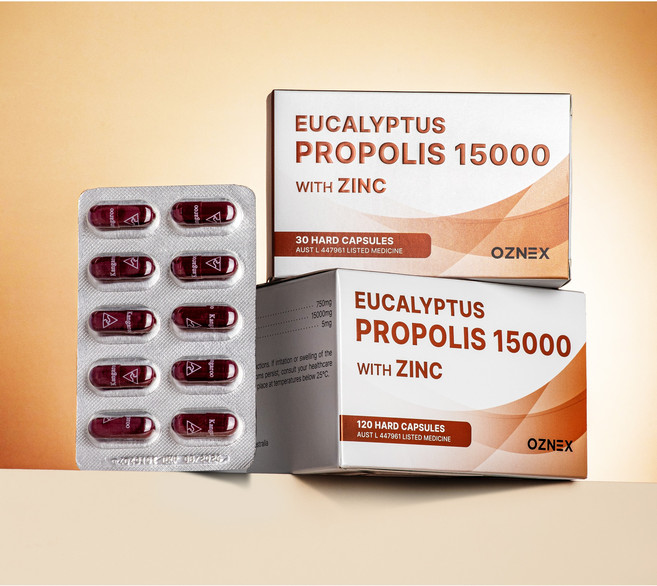 호주 오즈넥스 유칼립투스 프로폴리스 15000 + 징크 120캡슐, 4개, 30정