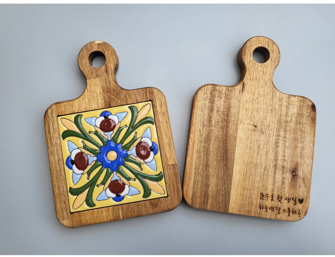 해오른목공방 타일냄비받침 돌답례품, 신5.열매, 박스감사스티커, 1개