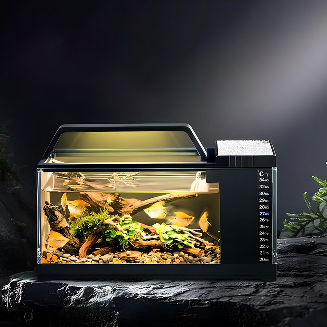 YINUO 자동 물청소 필터링 열대어 수경 어항, 1개, 그린