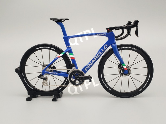 HOBBIT BIKE 1/12 프리컬러 로드바이크 미니어처 수지 조립형 자전거 모형 키트, 피나 F 블루 (프리컬러 완성품), 1개