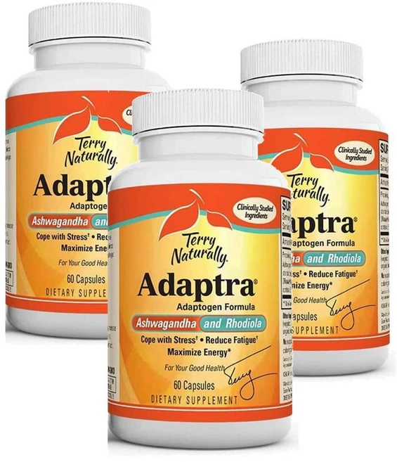 테리 내추럴리 아답트라 아슈와간다 로디올라 캡슐 Terry Naturally Adaptra Ashwagandha Rhodiola, 3개, 60정 - 쿠팡