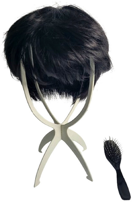 케이비지리테일 헤어메이트 가발거치대 모자거치대, 1개, 화이트와 브러쉬