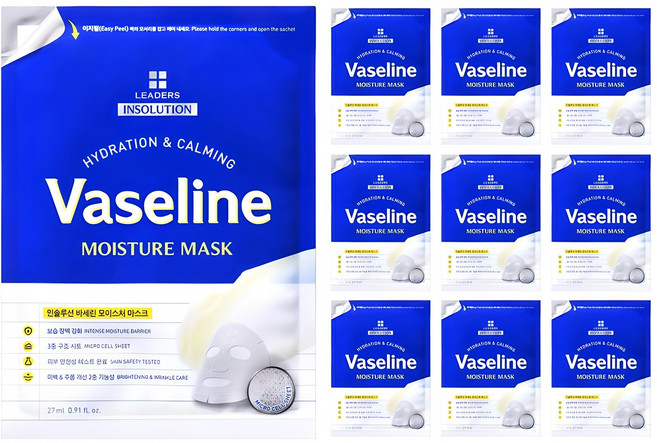 리더스 인솔루션 바세린 모이스처 마스크, 10개입, 1개