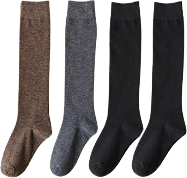 여성용 베이직 반양말 골프 무릎 양말 니삭스 4종 세트