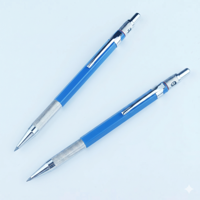 [가성비 1+1] 잃어버려도 안심! 2.0mm 굵은 연필 샤프 본체 단품 2개 세트 (블루)