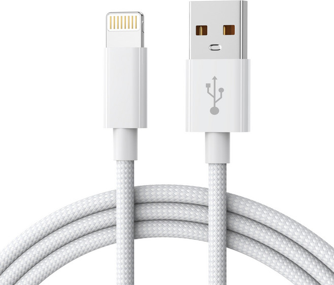 아이폰 8핀 고속충전 케이블 USB-라이트닝, 1개, 화이트, 1m