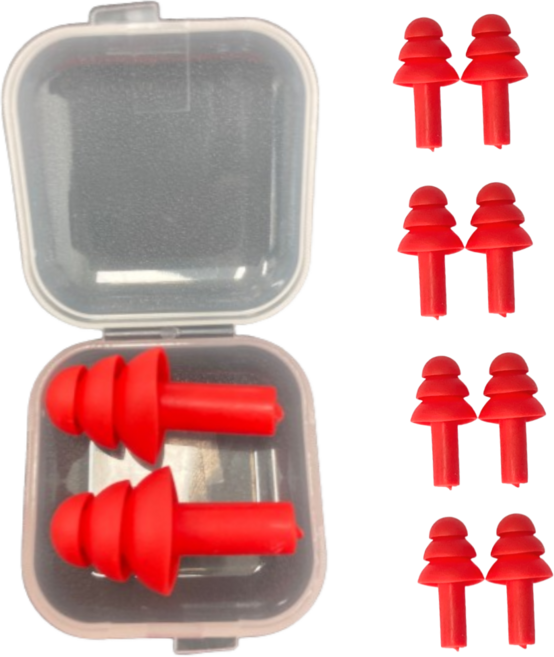 요거꾹 수영 실리콘 귀마개 소음방지, 레드, 10개