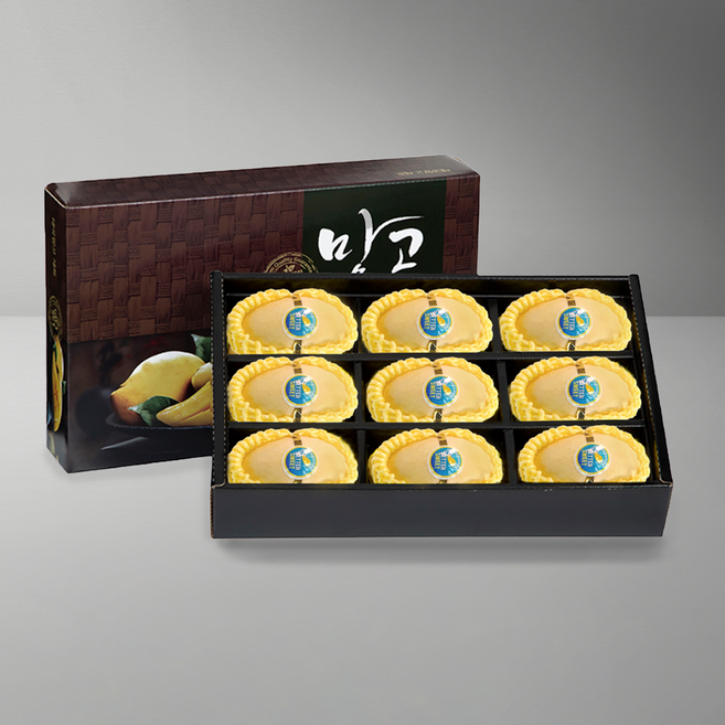 [선물세트] 애플망고 골드망고 프리미엄 과일세트, 1세트, 옵션5-1. 골드망고9입 (프리미엄 망고패키지)