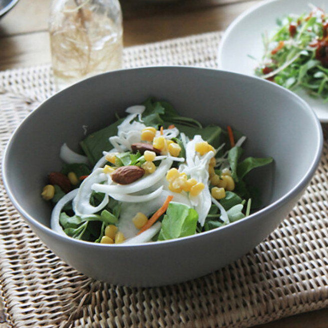 조약돌 볼 샐러드볼 덮밥그릇 파스타볼 19.7cm, 그레이, 1개