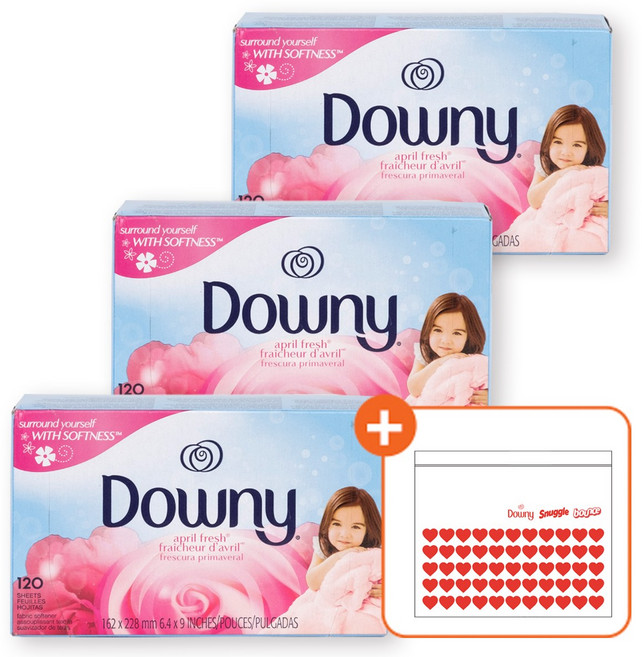 다우니 건조기시트 드라이시트 120매x3개 향기보관팩, 3개, 120매
