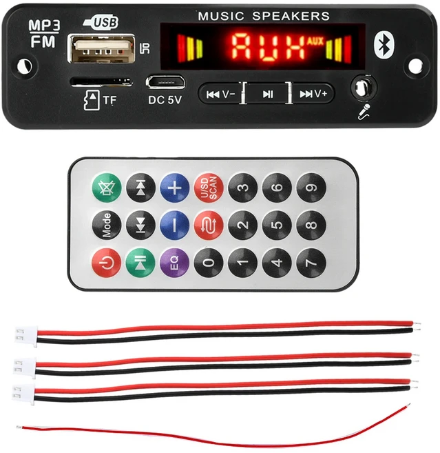 DC 6-18V 20W 블루투스 5.0 MP3 증폭기 디코더 보드 FM 라디오 모듈 무선 자동차 음악 플레이어 USB 기록, 01 40W