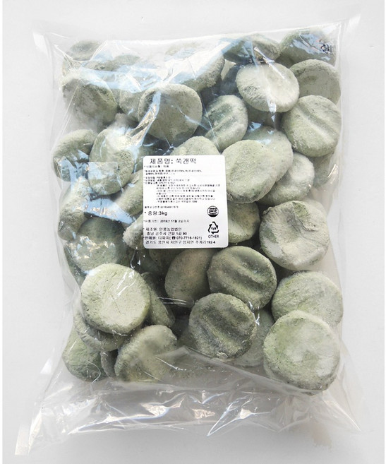 황금비율 [냉동쑥갠떡 2kg] - 쑥개떡 쑥떡 떡재료 떡만들기 떡케이크 떡공방 쌀가루베이킹, 1개