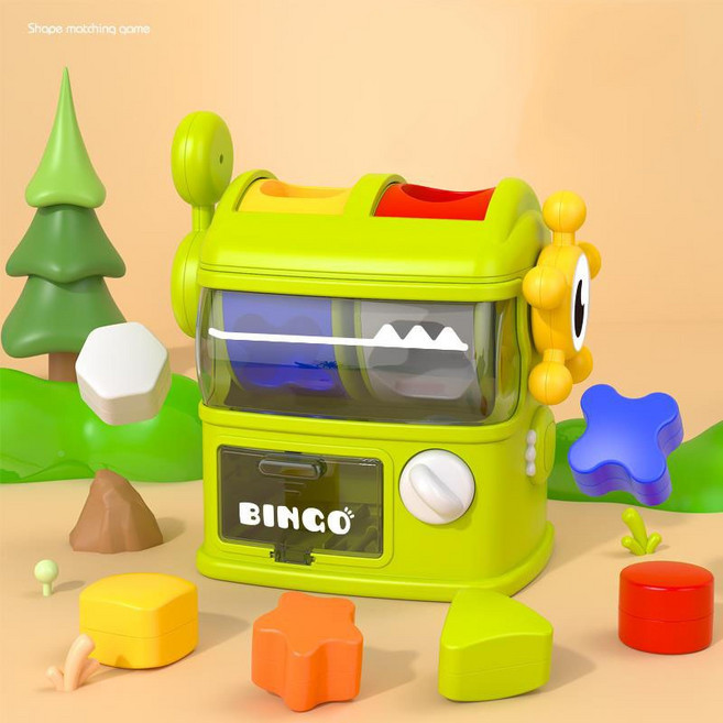 BINGO 形狀配對扭蛋機 顏色認知玩具, 恐龍扭蛋機【彩盒包裝】, 1個