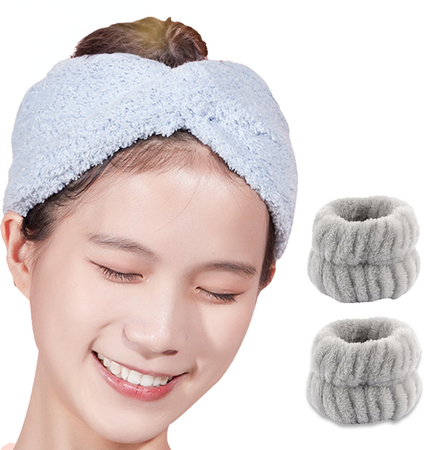 엔빙 긴머리 세안밴드 손목 밴드 3종세트, 1세트