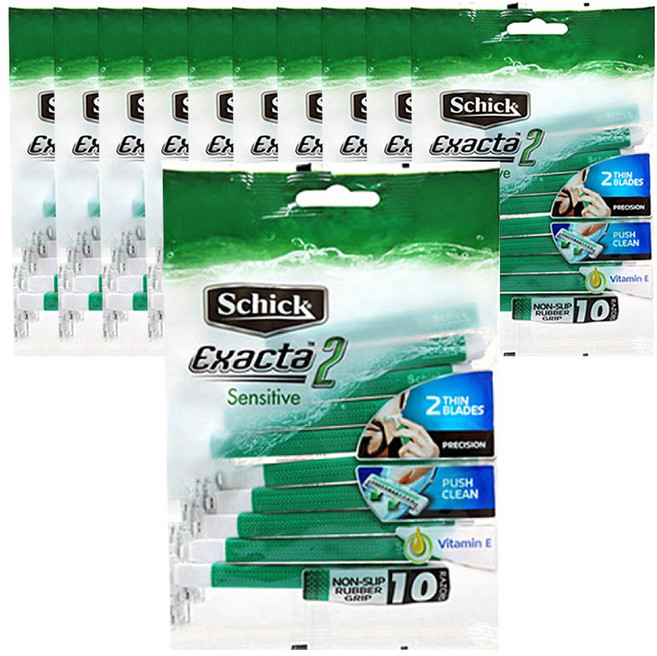 쉬크 이그젝타2 센서티브 일회용 면도기, 10개입, 11개
