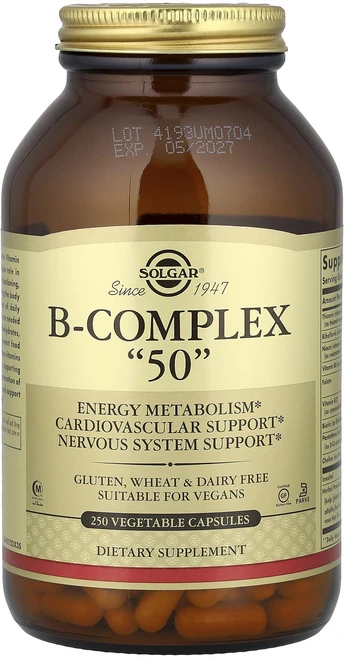 Solgar B-복합체 50 식물성 캡슐 250정 x 4, 4개 - 쿠팡