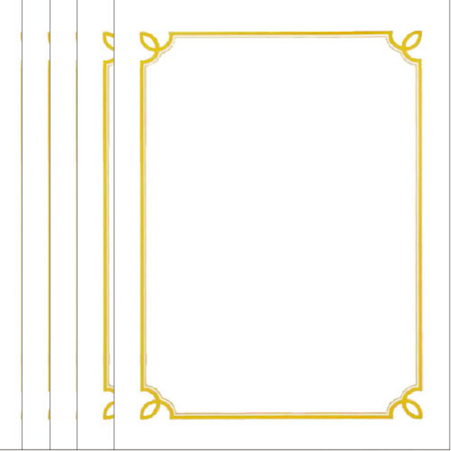 [무한] 테두리 빈상장 모음 (50매) A4 180g 최고급형 금박 금색 가로세로 겸용, 1최고급(사각금박) 50매