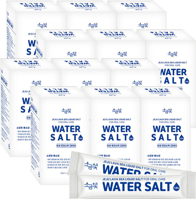 소금빛 소금 가글 미네랄소금 구강세정 일회용 스틱 용암해수, 288개, 12ml