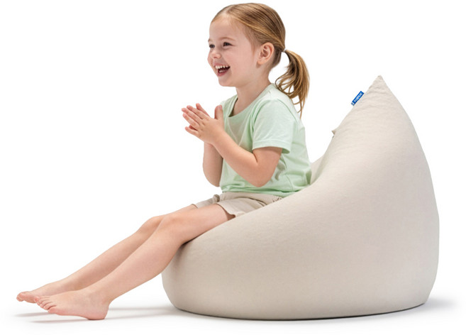 폴리몰리 LT201 미니 유아 키즈 빈백 소파 등받이 좌식 쿠션 의자, 스톤 베이지