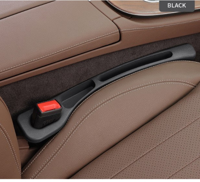 모에파 자동차 조수석+보조석 사이드 포켓 틈새쿠션 수납 우레탄 차량용 악세서리, 블랙, 1세트