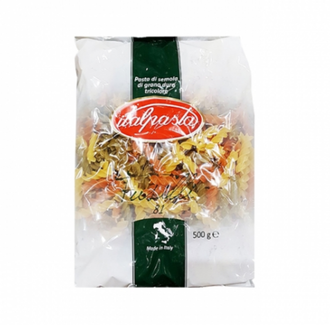 [더착한푸드]삼색푸실리(대봉 500g) 식자재마트 대용량 업소용 파스타면 푸실리파스타면 푸실리파스타 푸실리 삼색푸실리, 500g, 20개