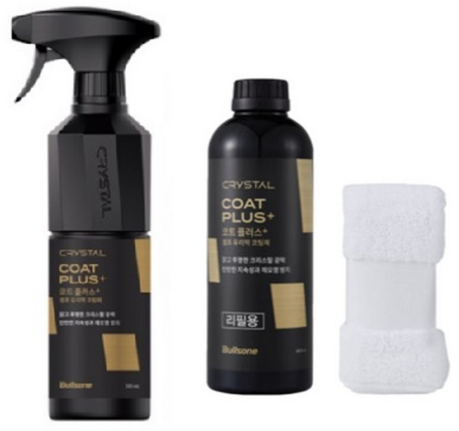 불스원 뉴 크리스탈 코트 플러스 광택제 500ml + 리필 400ml + 극세사융, 1개