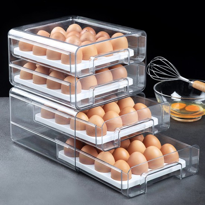 프리미엄 투명 32구 2단 에그트레이 계란 보관함 정리함, 없음, 1개