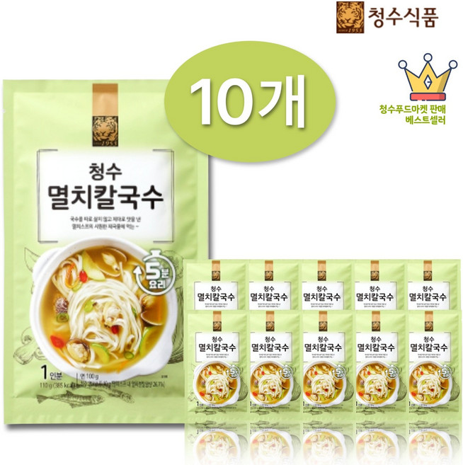 청수 멸치칼국수 110g, 10개