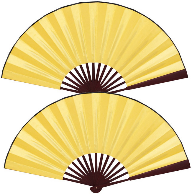 실크 대나무부채 D타입 대형, 2개, A형 (무지)