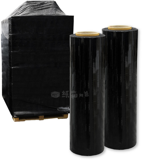工業用收縮膜 棧板膜 寬50cm 厚20μm 總重3.5kg, 黑色, 4個