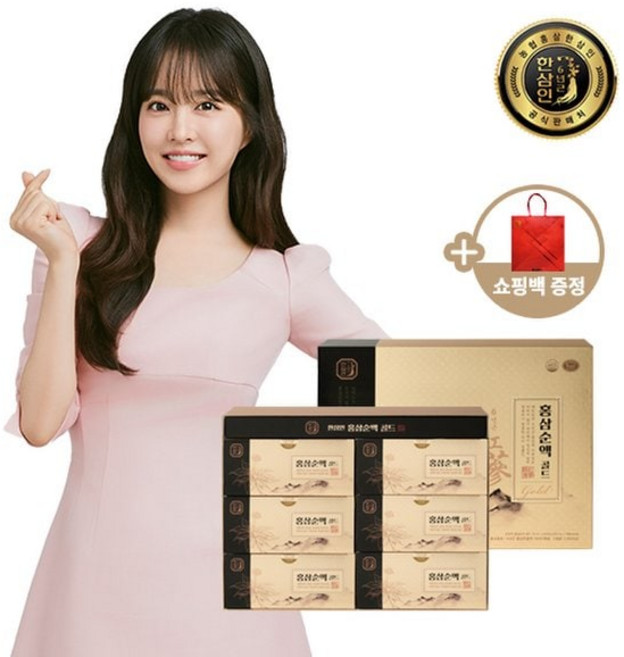 [백화점매장출고] 한삼인 [홍삼추출액 100%] 홍삼순액 골드 70mlx30포 1세트+쇼핑백, [백화점매장출고] 한삼인 [홍삼추출액 100%] 홍삼순, 1개, 70ml