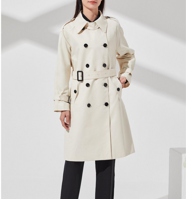 YAMANMAN 여성트렌치코트 클래식한 반코트 데일리룩 아우터