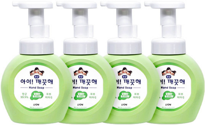 아이깨끗해 항균 폼 핸드솝 청포도향, 250ml, 4개