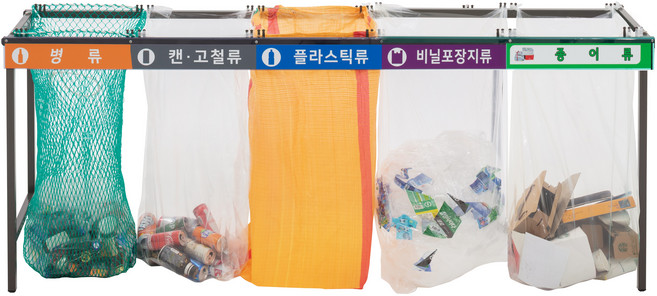 6위 - 크린원 재활용 대형 분리수거대 분리수거함 철재 마대 비닐 분리수거거치대 100리터 200리터 실외 야외용, 