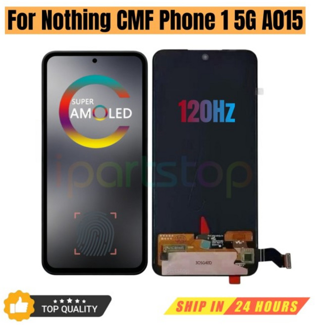 iParts 교체용 새 디스플레이 (Nothing CMF Phone 1 5G A015 120Hz 아몰레드 터치 스크린 디지타이저 어셈, 1개