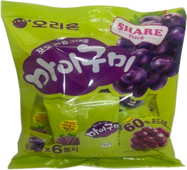 오리온 마이구미 포도, 43.2g, 6개