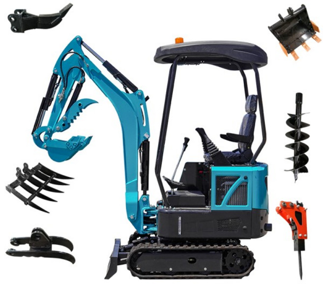 EPA 미니 굴삭기 0.8톤 ~ 3톤 크롤러 유형 유압 버킷 소형 마이크로 파는 기계