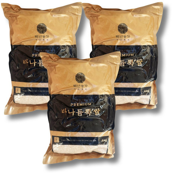 백년농가 바나듐뿍쌀, 4kg, 3개, 상