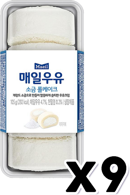 매일우유 소금롤케이크, 9개, 105g