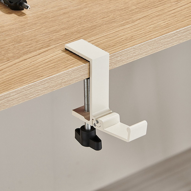 접이식 무타공 책상 데스크 사무실 가방걸이 책가방걸이 1+1 TABUSY25S6050DB, 크림화이트, 1세트