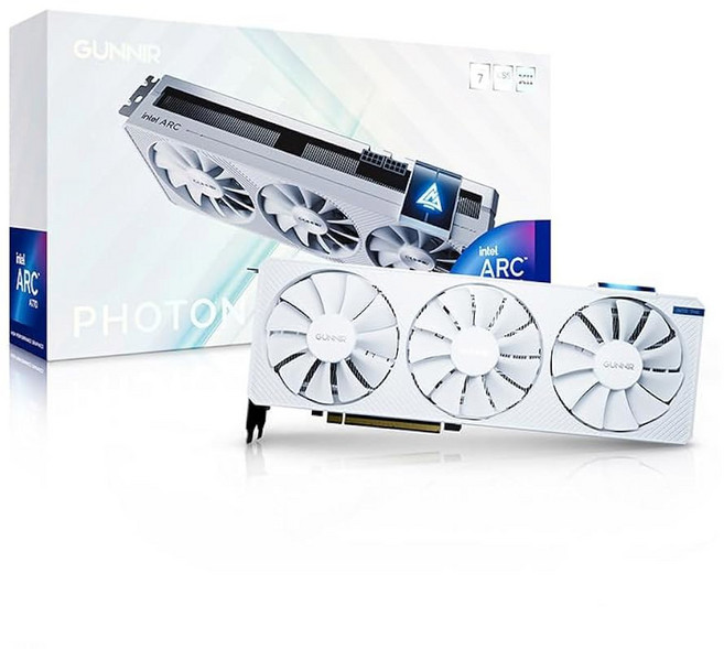 WEELIAO GUNNIR 인텔 아크 A770 포토 16G OC 화이트 그래픽 카드 2400MHz 비디오 16GB 256비트 GDDR6 PCie 4.0 1 HDMI 3 DP, A770 16G Photon-W