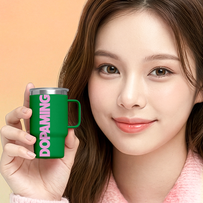 도파밍 미니텀블러 가벼운 머그 텀블러 컵, 1개, 120ml, 그린